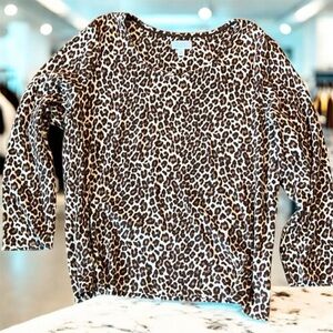 Pima Cotton Charter Club Luxury Woman Animal Print Top 3x